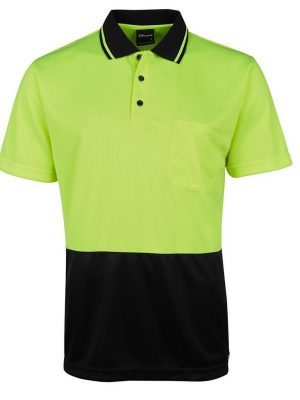 Hi Vis Jaquard Knit Non Cuff Polo