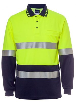 Hi Vis L/S-D+N Cotton Back Polo