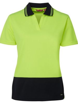 Hi Vis Ladies S/S Non Button Polo