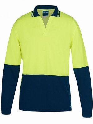 Hi Vis L/S Non Button Polo
