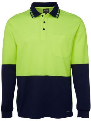 Hi Vis L/S Cotton Back Polo