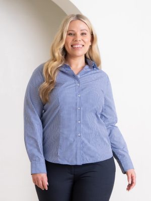 Westgarth Gingham Long Sleeve Slim Fit Shirt in Navy