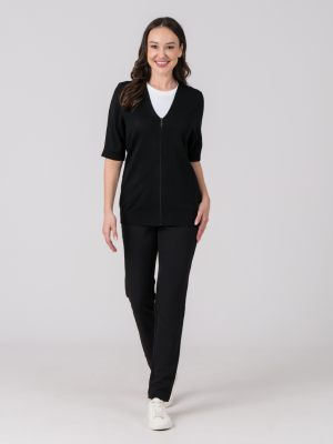 jane pant and short sleeve cardigan