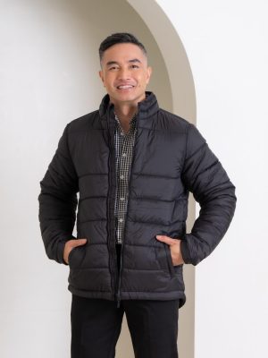 Alpine Mens Puffer Jacket in Black