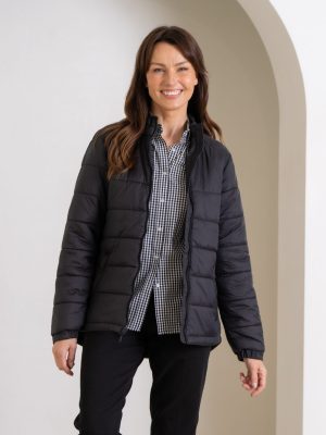 Alpine Ladies Puffer Jacket in Black