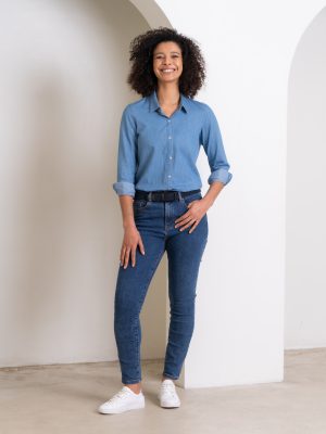 WO’S SKINNY JEANS in Mid Blue