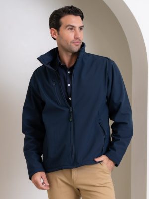Printable Recycled 3-Layer Softshell Jacket in Navy
