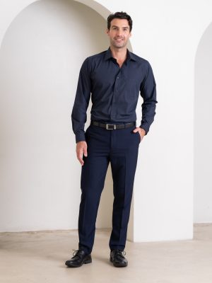 Mens Siena Slim Fit Flat Front Pant - MARINE