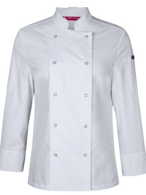 JB'S LADIES L/S SNAP BUTTON CHEF JACKET