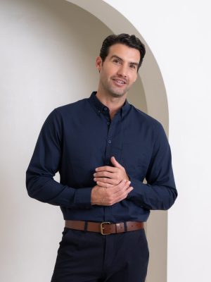 mens Soul Long Sleeve Shirt in Navy