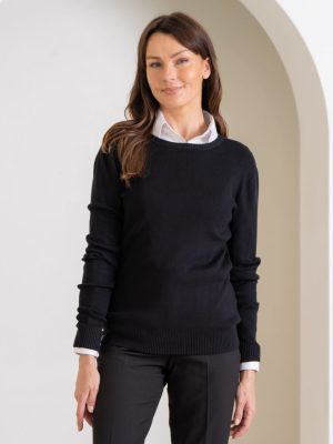 WOMENS CREW PULLOVER in Black