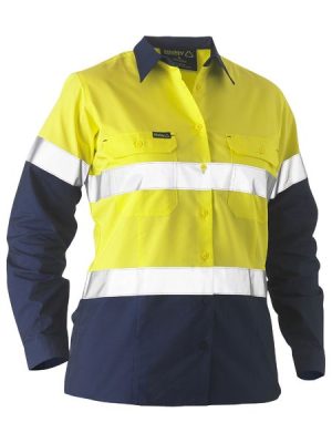 Women's Recycled Taped Two Tone Hi Vis Drill Shirt