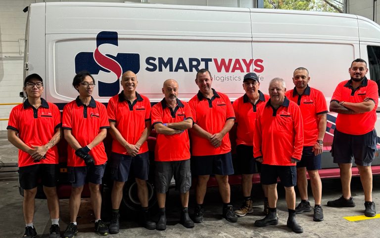 Smartways red hi-vis group photo