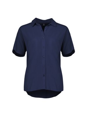 Navy Womens Dahlia Short Sleeve Blouse Front