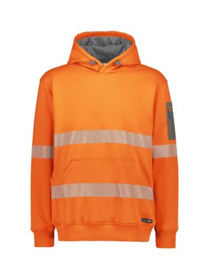 front ghost image of ZT867 Unisex Streetworx Water Resistant Hoodie with Segmented Tape in orange