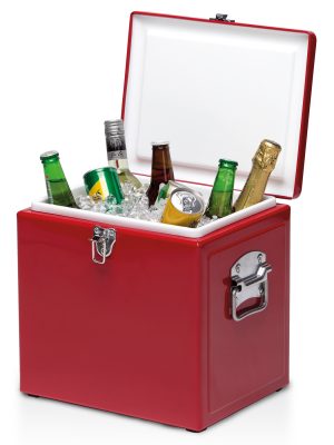 POVCB Red Vintage Cooler Box - lifestyle image