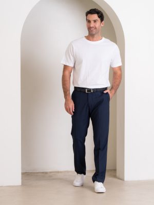 Men’s Renew Slim Fit Flat Front Pant in Navy