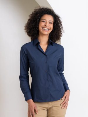 Ladies Blake Long Sleeve Shirt in Navy