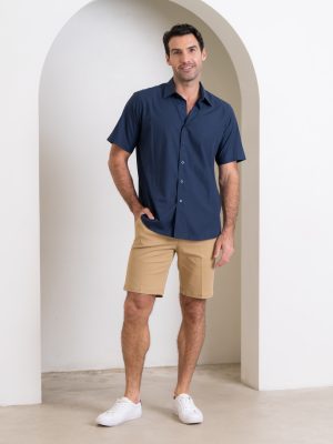 MENS STRETCH SLIMFIT BOSTON CHINO SHORTS in Stone