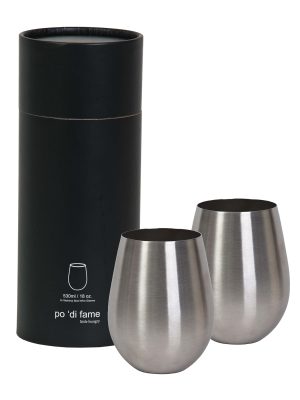 Stemless Stainless Steel Wine Glass Set