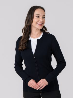 ladies 2 way zip cardigan