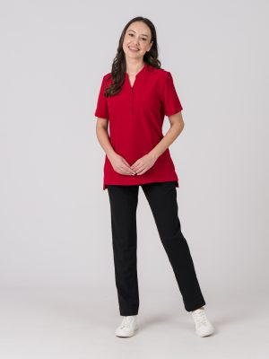 florence red tunic and comfort straight leg pant