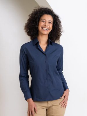Ladies Blake Long Sleeve Shirt in Navy